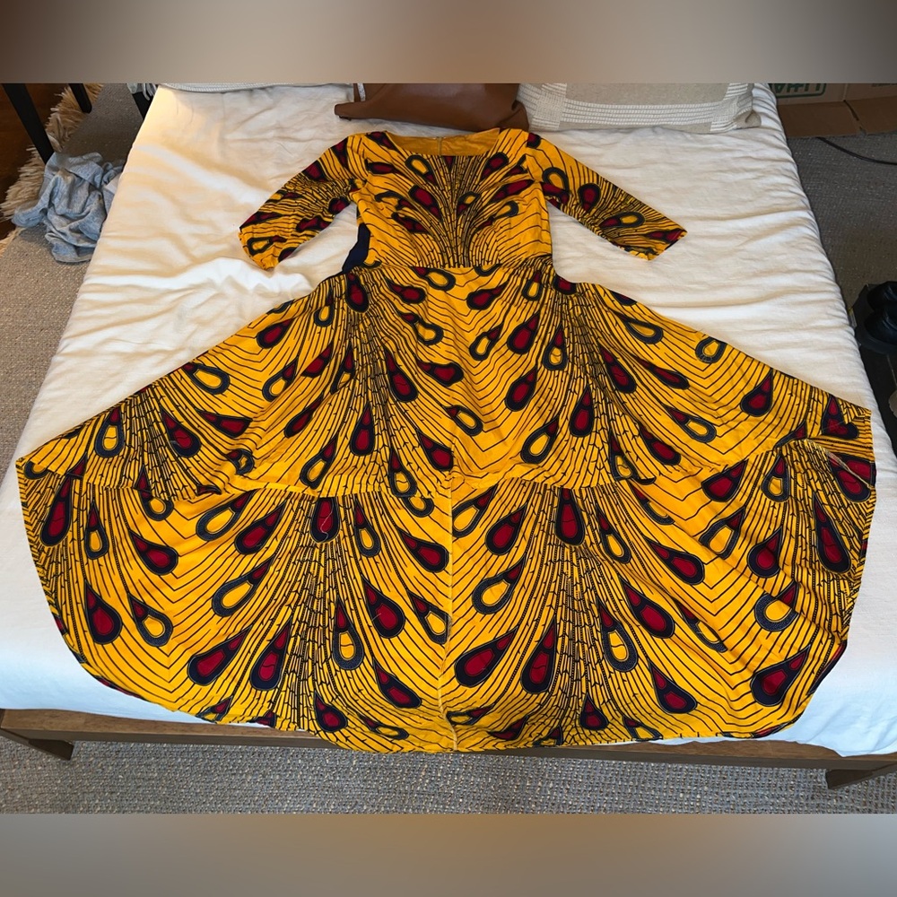 African Print High Low Dress Size M
